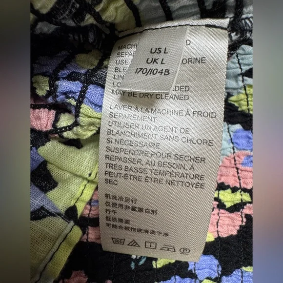 Free People Ariana Smocked Floral Puff Sleeve Smocked Top - Picture 10 of 14